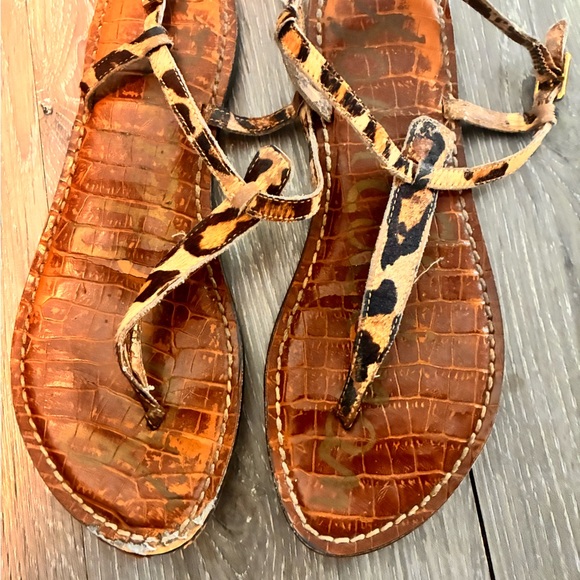 Sam Edelman Animal Print Leather Sandals - Picture 1 of 3